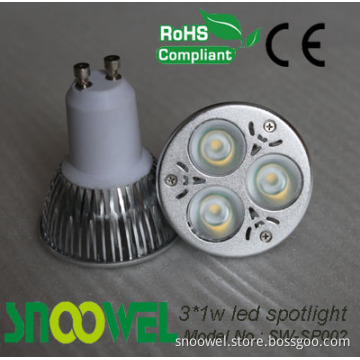 Super Bright 3*1w Gu10 Led Spotlights 